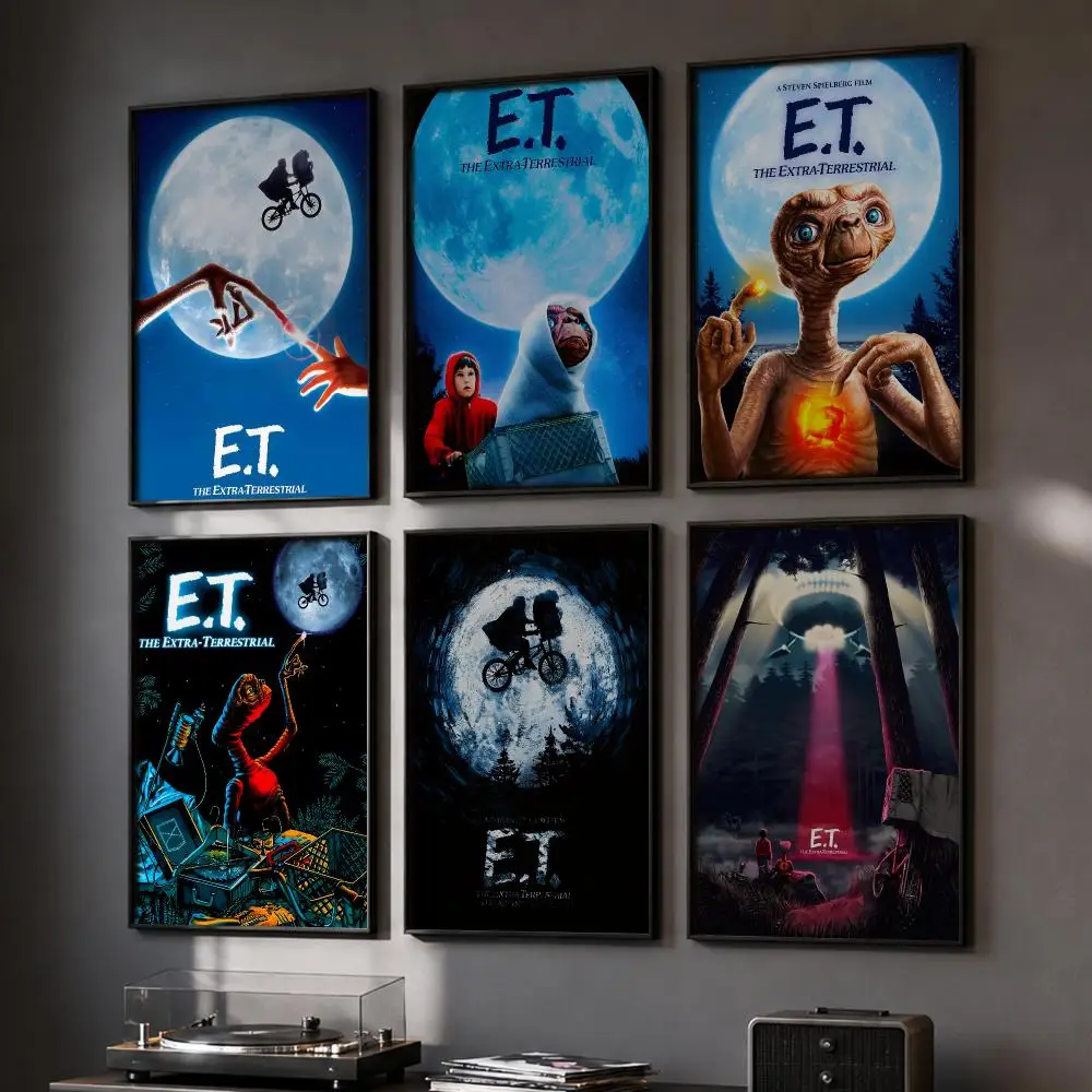 Film E-ET Der Außerirdische Poster HD Wandaufkleber für Zuhause Flur Wohnzimmer Schlafzimmer Bar Büro Dekor Kunstdrucke