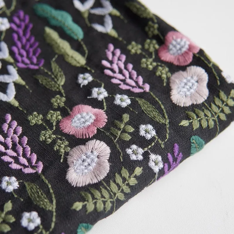Three-Dimensional Floral Embroidery Cotton And Linen Fabric For Bags Sofas Dining Table Curtains Tablecloths DIY Handmade Fabric