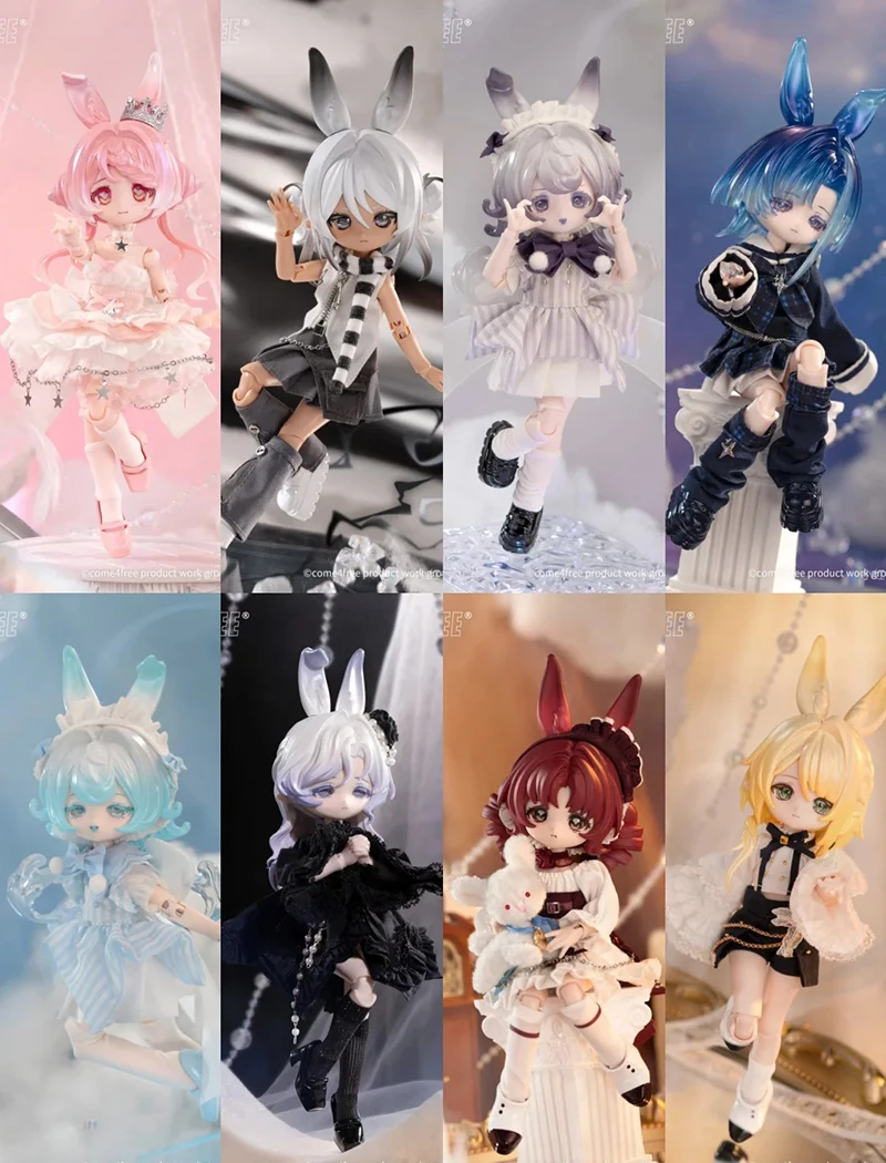 

NEW Come4free 1/12 Bjd Blind Box Bonnie Meteorological Star Language Series Rabbit Bjd Desktop Articulated Action Figure Toys ﻿