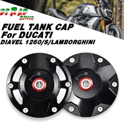 Motorcycle Fuel Tank Cap For DUCATI DIAVEL 1260/S 2019-2023 1260 LAMBORGHINI 2021 Quick Turn Key Lock Airbox Cover Custom Logo
