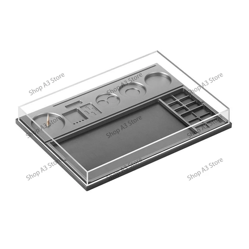 Watch repair tools Metal parts box Multi-grid distinction Maintenance auxiliary Shockproof bracket parts Screw storage disk