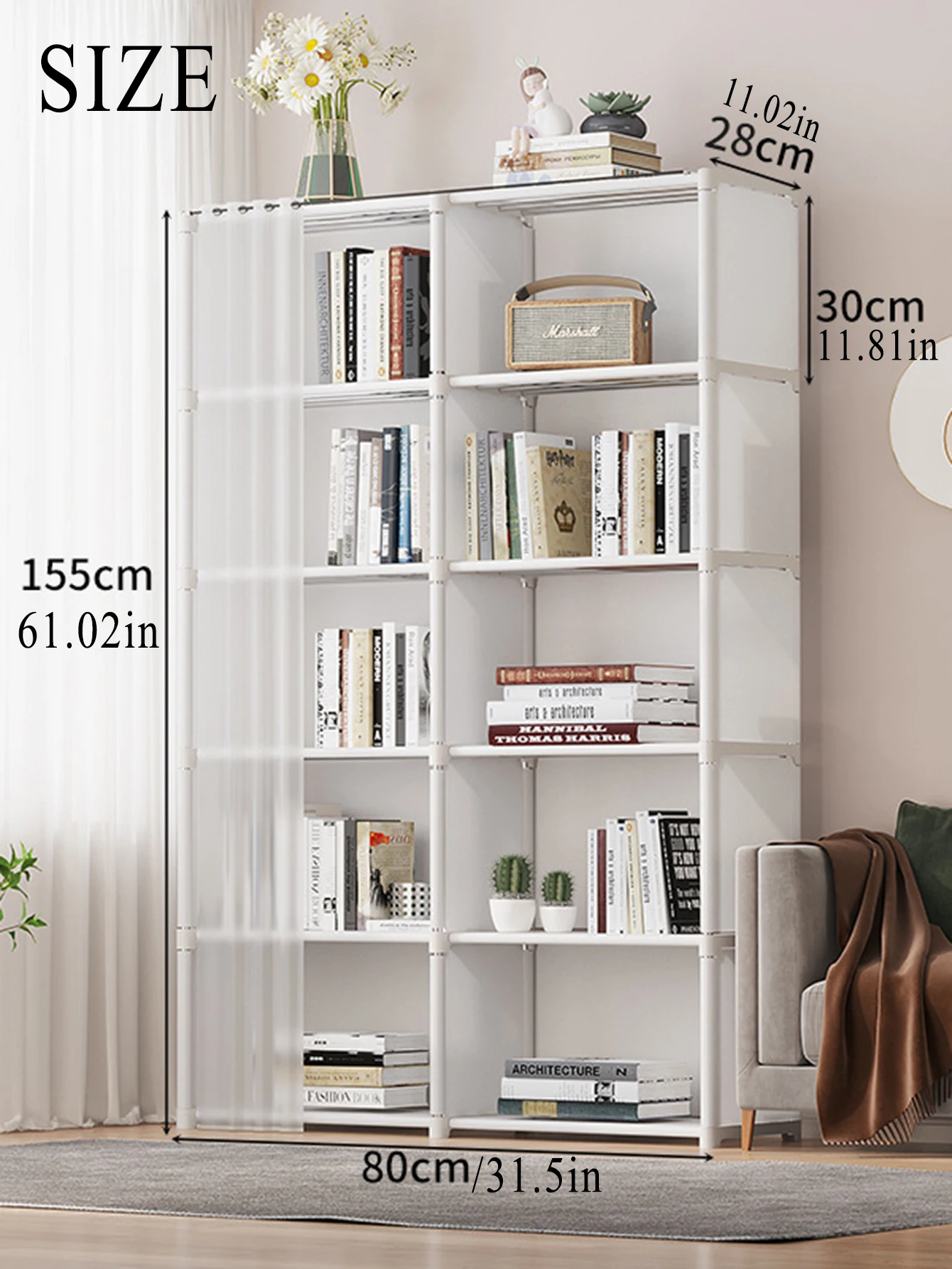 Dustproof Closet Wardrobe High Capacity Simple Assembly DIY Storage Shelves Home Bedroom Multilayer Furniture Closet Cabinet