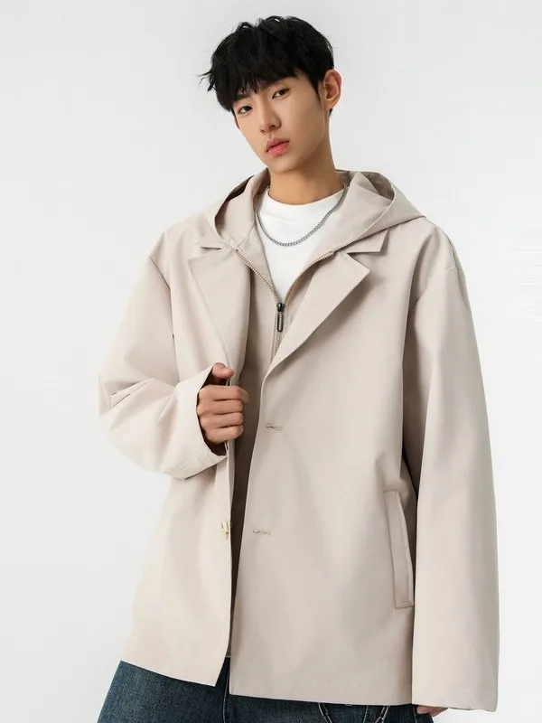 

Модная американская мужская куртка-ветровка свободного кроя с капюшоном, новинка весны, из полиэстера, для повседневной носки