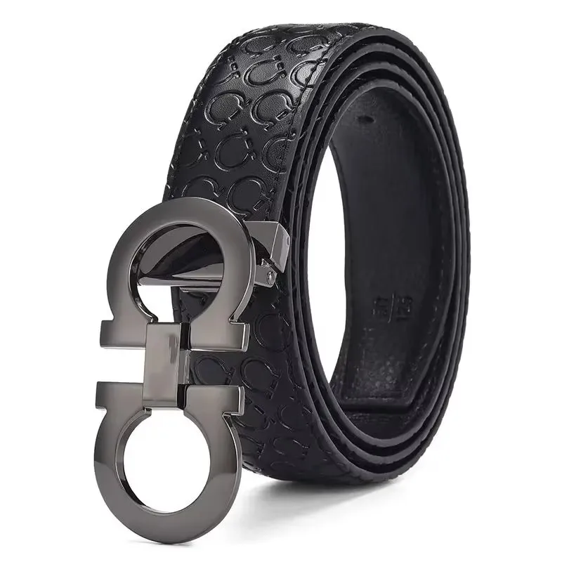 2024 Kai Eight-figure Buckle Men's Leather Belt High-grade All Match Still The Youth Trend Casual Belt Young Belt