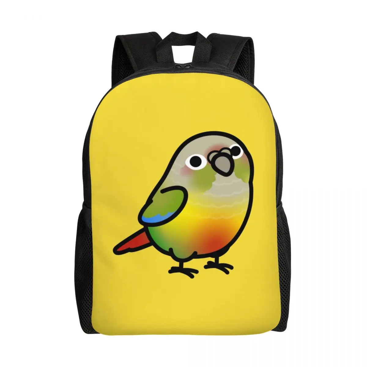 Chubby Pineapple Green Cheek Conure Backpack for Women Men School College Student Bookbag Fits 15 Inch Laptop Parrot Bird Bags