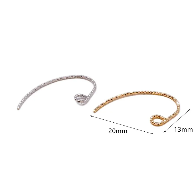 White K Gold Color Plated Earring Hooks Wire Ear Supplies for Jewelry Finding Accessories Diy Handmade Material Components 10pcs