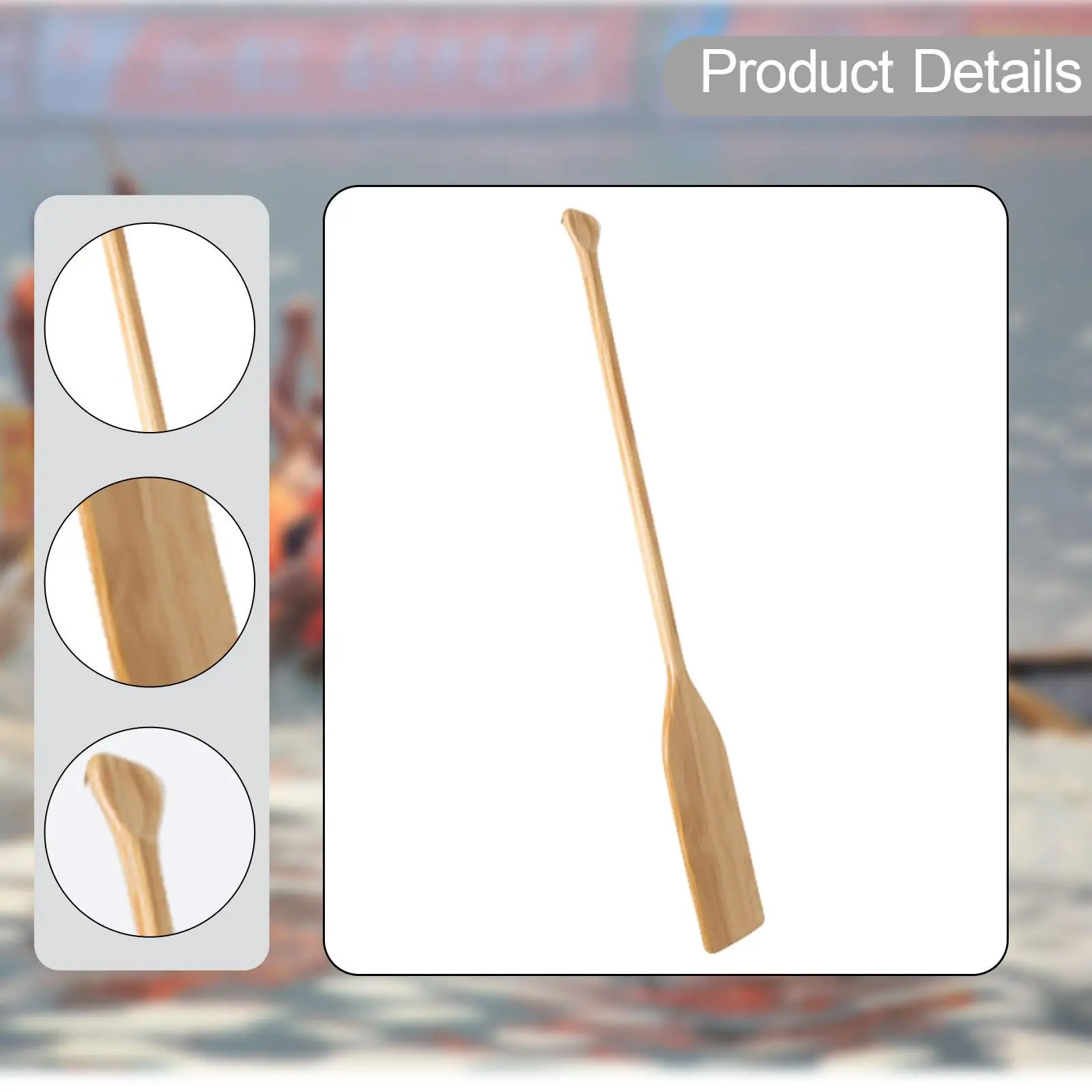 Ergonomic Solid Wood Paddle T Grip Anti Scratch Edge Canoe Oar Beginner Training for Boating Accessory