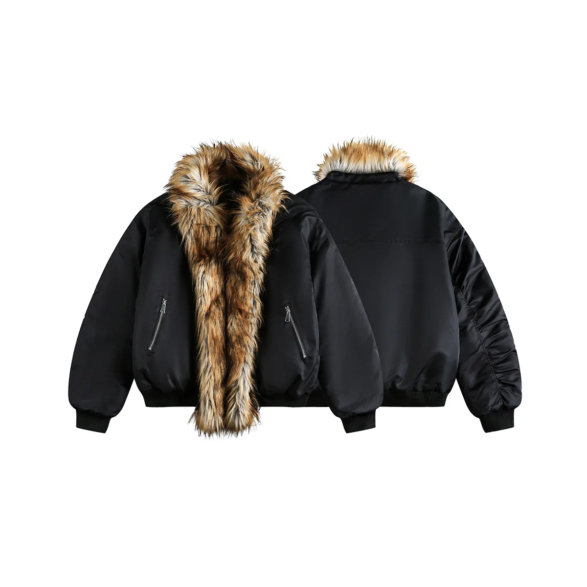 New Design Men's Winter Coats Men's Bomber Jacket Windproof Coat Fashion Streetwear Fox Fur Collar Outdoor Parka for Men Parkas