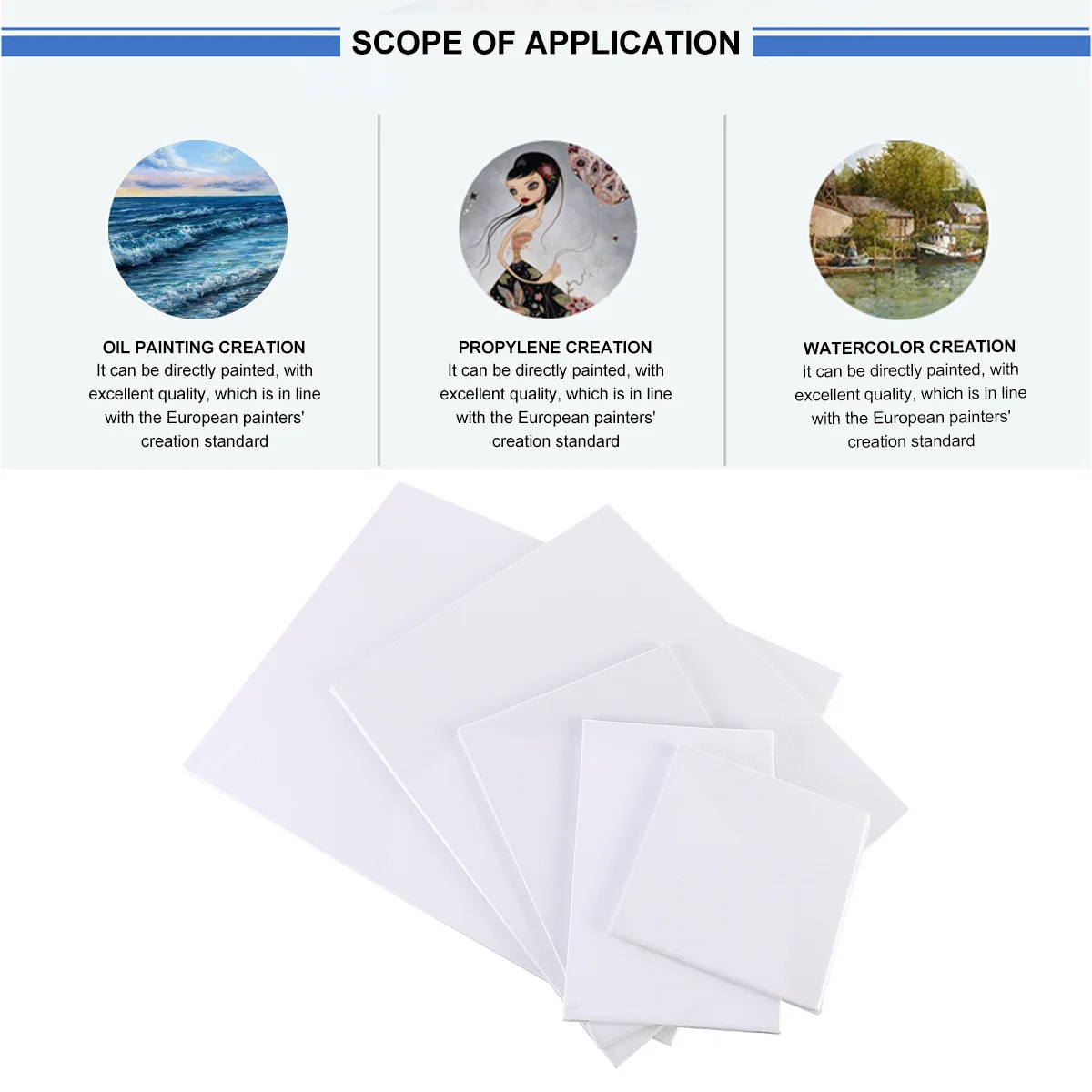 10 قطع مربعة من القطن الخالص لوحة زيتية قماشية عالية لأدوات الرسم على لوحة الرسم للفنانين المبتدئين #3