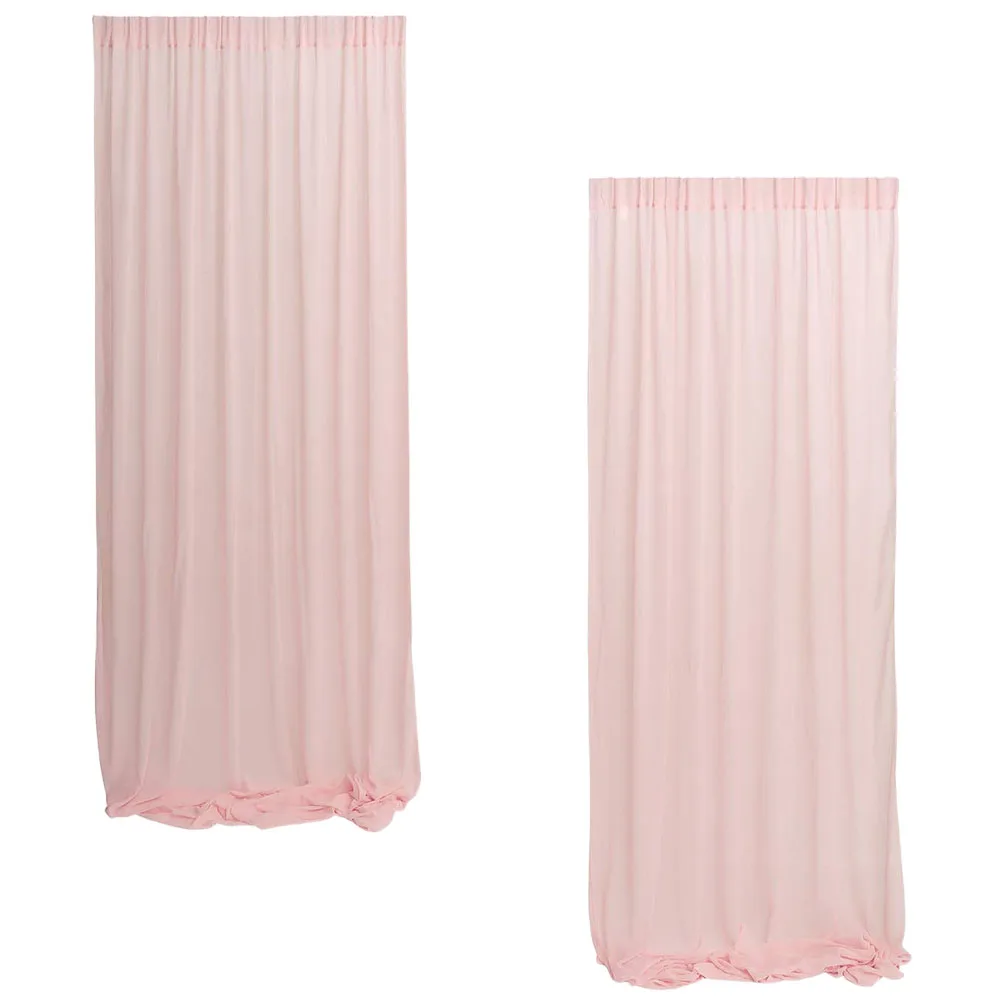 

2Pcs Wedding Curtain 200x160cm Pink Background Party Layout Prop Decorative Gauze Curtain Wedding Yarn Layout Reusable