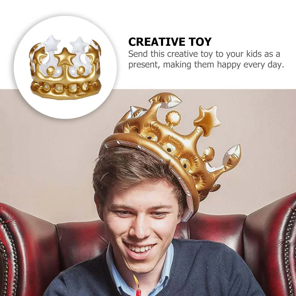 Inflatable Queen Crown ตกแต่งของเล่นเด็กจําลองเด็ก Happy วันเกิดตกแต่ง