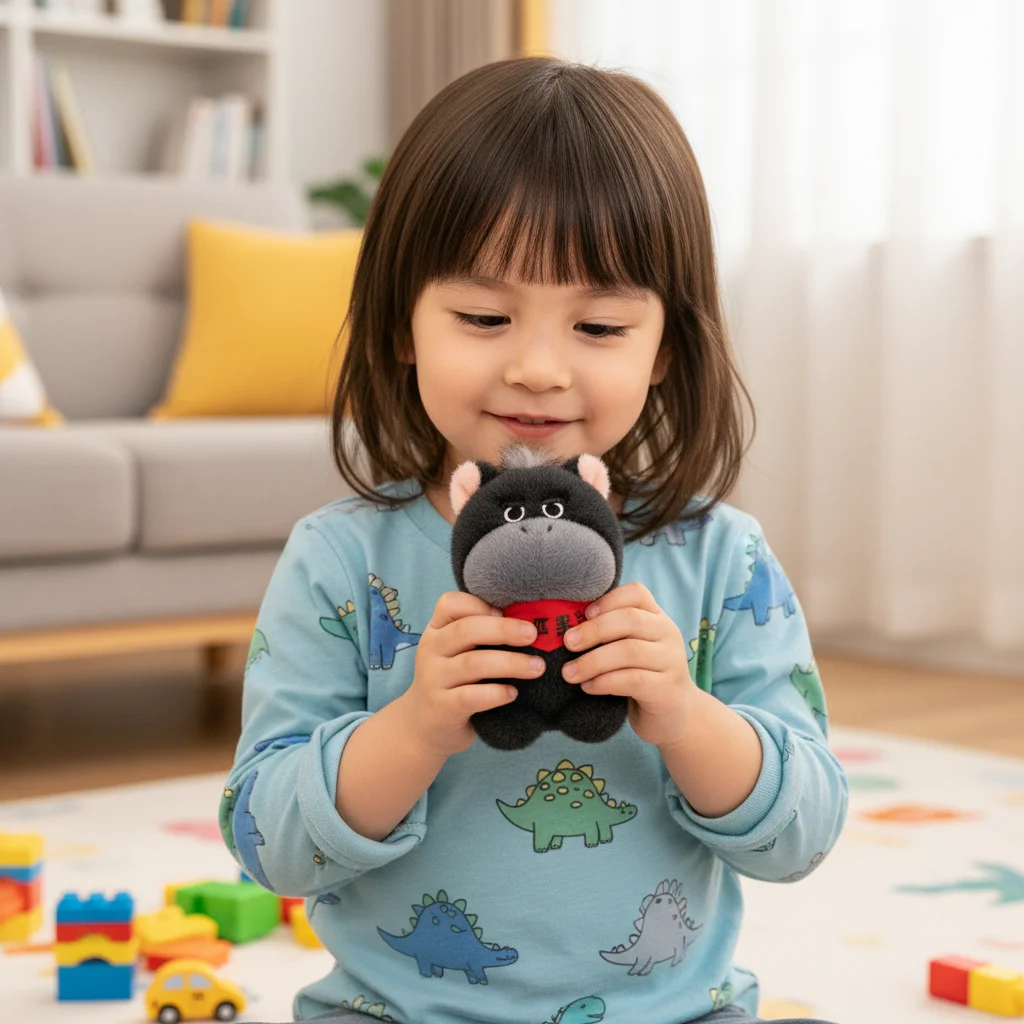 Zwart paard gevulde pop sleutelhanger cartoon pony pluche pop hanger schattige sleutelhanger simulatie paard speelgoed sleutelhanger nieuwjaarsgeschenken