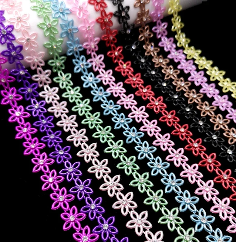 1 yard 15mm Rhinestone Chain Crystal  Sew On Trims Wedding Dress Costume Applique