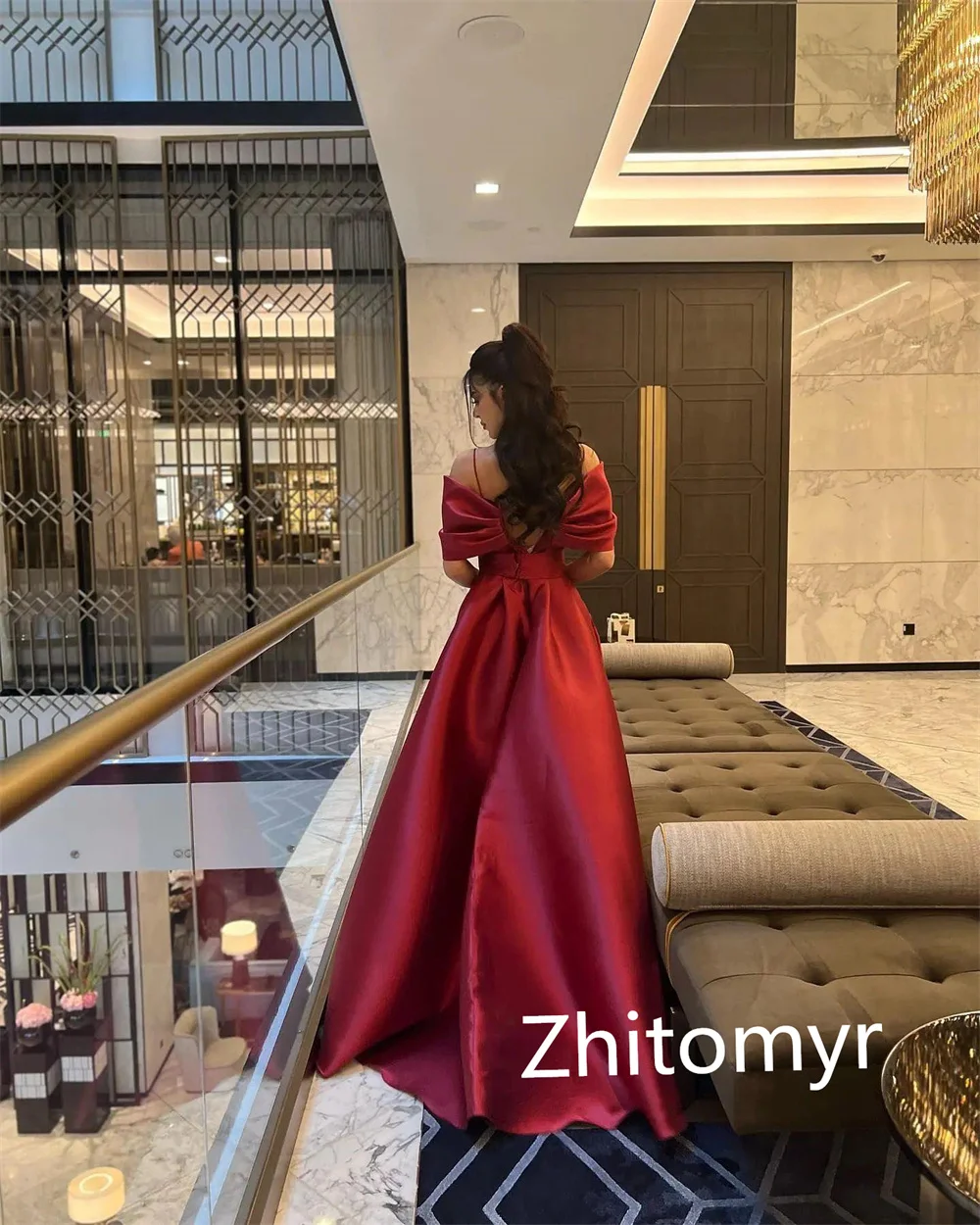 Customized Exquisite Spaghetti Strap A-line Floor Length Evening Dresses Formal Ocassion Gown Fold s ladies dresses for special