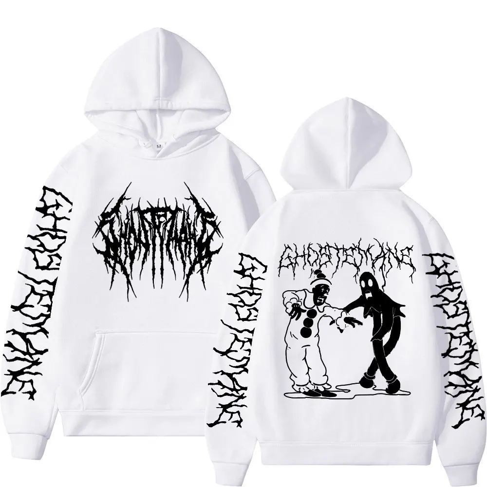 Rapper Ghostemane Album Print Hoodie Harajuku Trap Metal Rap Hooded Sweatshirts Men's Women's Fashion Hip Hop Vintage Pullovers