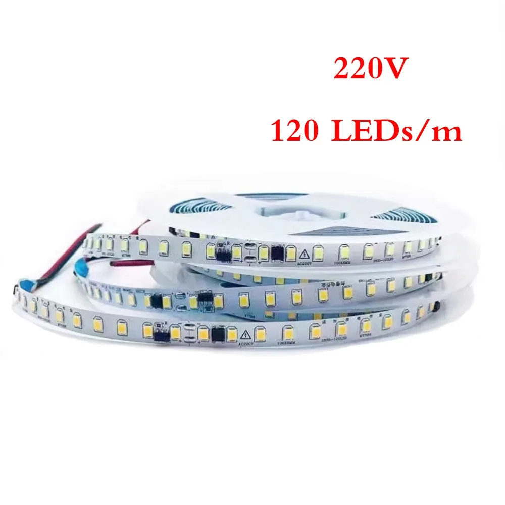 10m AC 220V LED Strip 120Led/m No Power Required Home Room Decor Warm / Natural White Flexible Ribbon Adhesive Tape Lighting