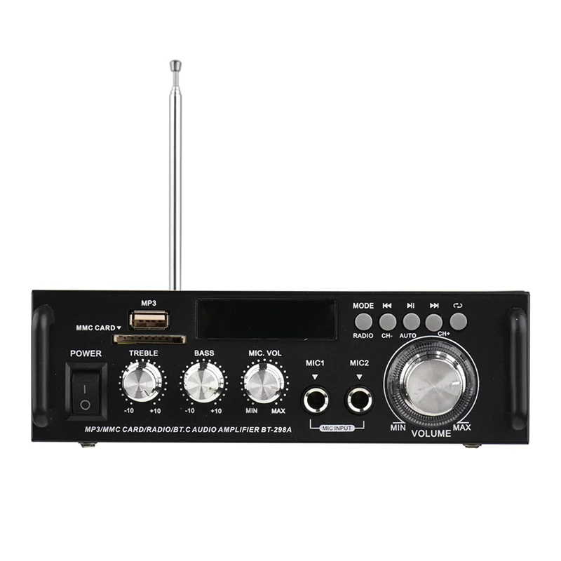 1 Set BT-298A Mini Kit Amplificatore di Potenza Audio 2CH 300W + 300W Per Auto Casa Ricevitore Audio Digitale Bluetooth AMP Radio FM EU Plug-N3