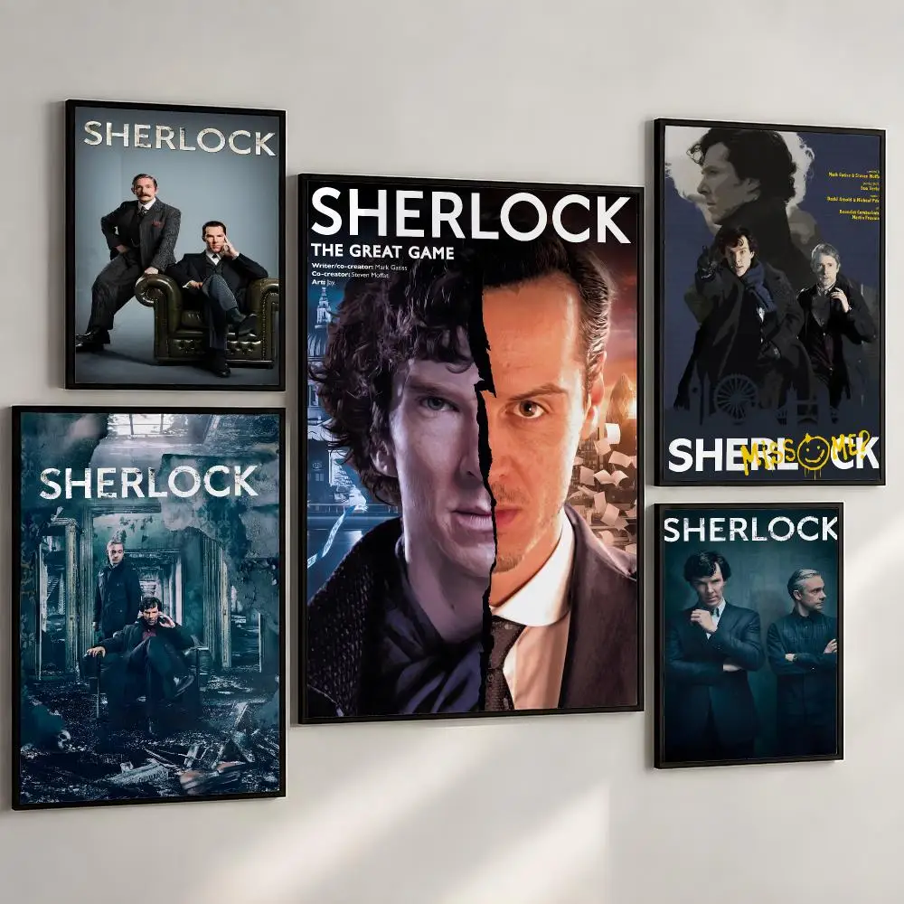 Series S-Sherlock Detective Mystery Poster PP Wall Art Print Removable Water-Resistant Home Decor for Bedroom Apartment Gift