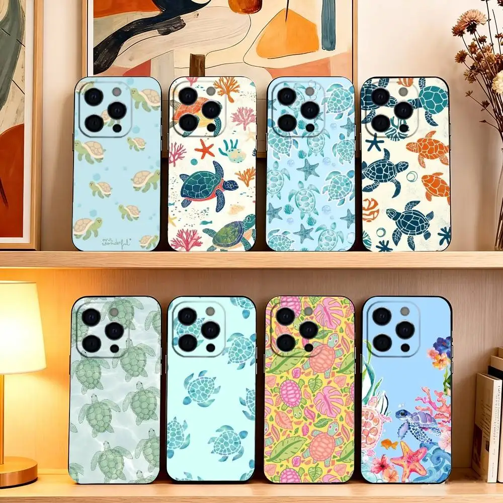 

Summer C-Cool Turtle Pattern Phone Case Silicone Soft For IPhone 17 16 15 14 13 12 11 X XR Plus Pro Max Plus
