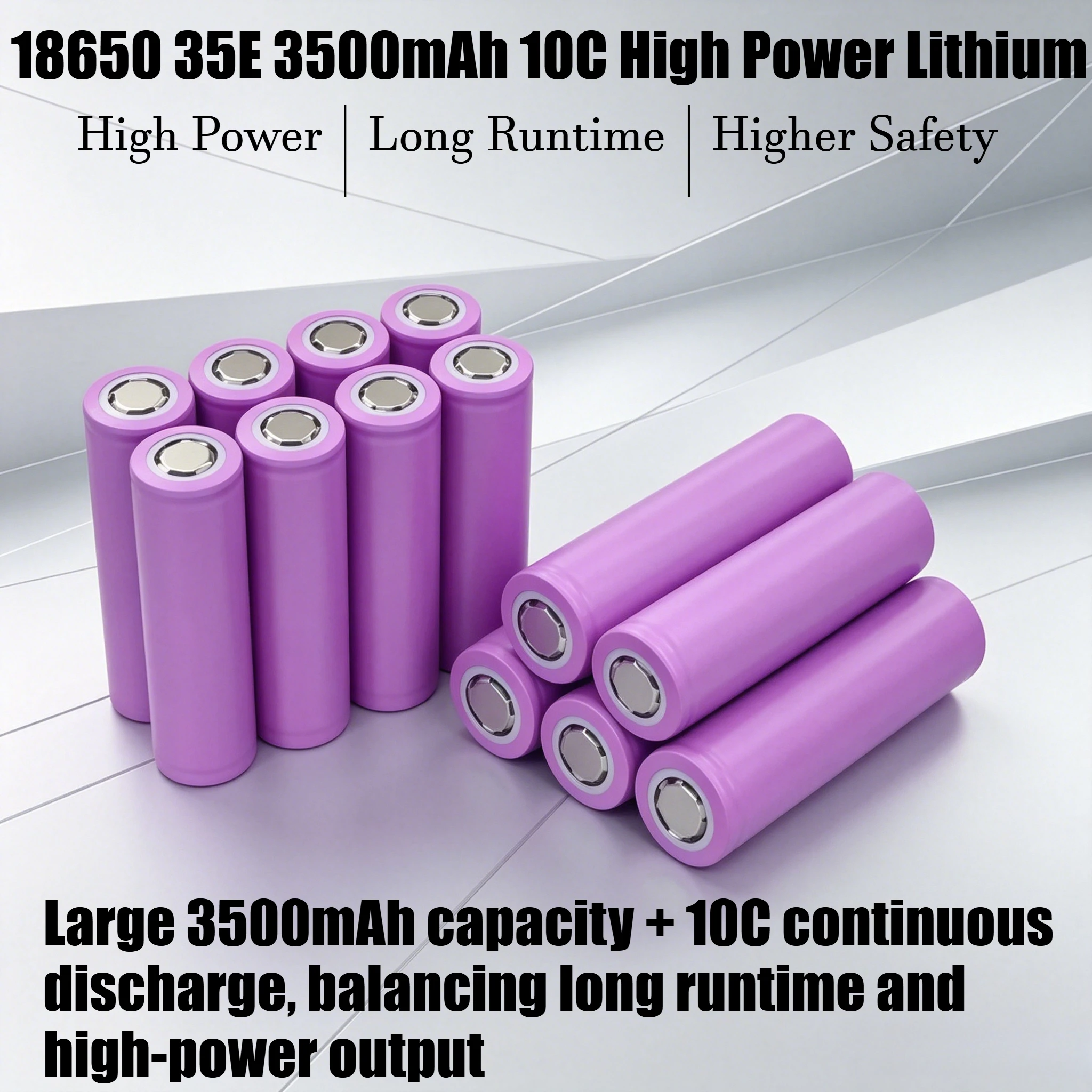

INR18650-35E 3.7V battery capacity with 10C continuous discharge, balancing long runtime and high-power output,No power drop-off