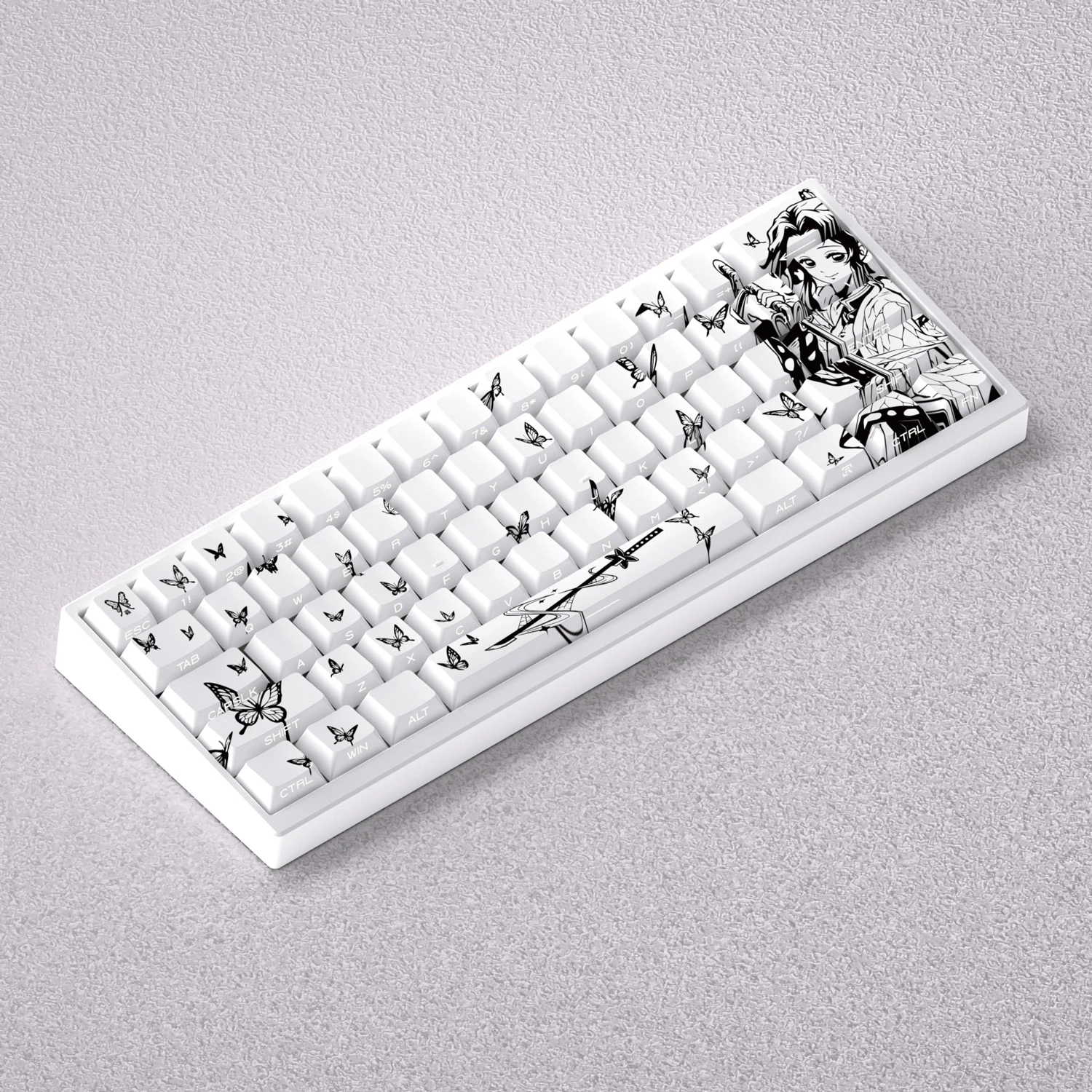98 مفتاح كاب Kochou Shinobu مفاتيح لطيف أنيمي كيكابس PBT الكرز الشخصي Keycap لوحة المفاتيح الميكانيكية Made68 Mad68 Wooting 60