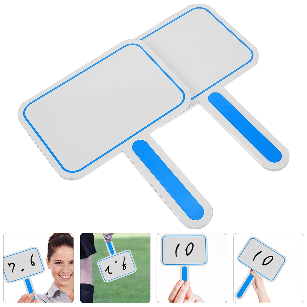 4Pcs Handheld Dry Erase Scoreboard Whiteboard Paddle Single Sided Lightweight Compact for Teaching Voting Scoring Office