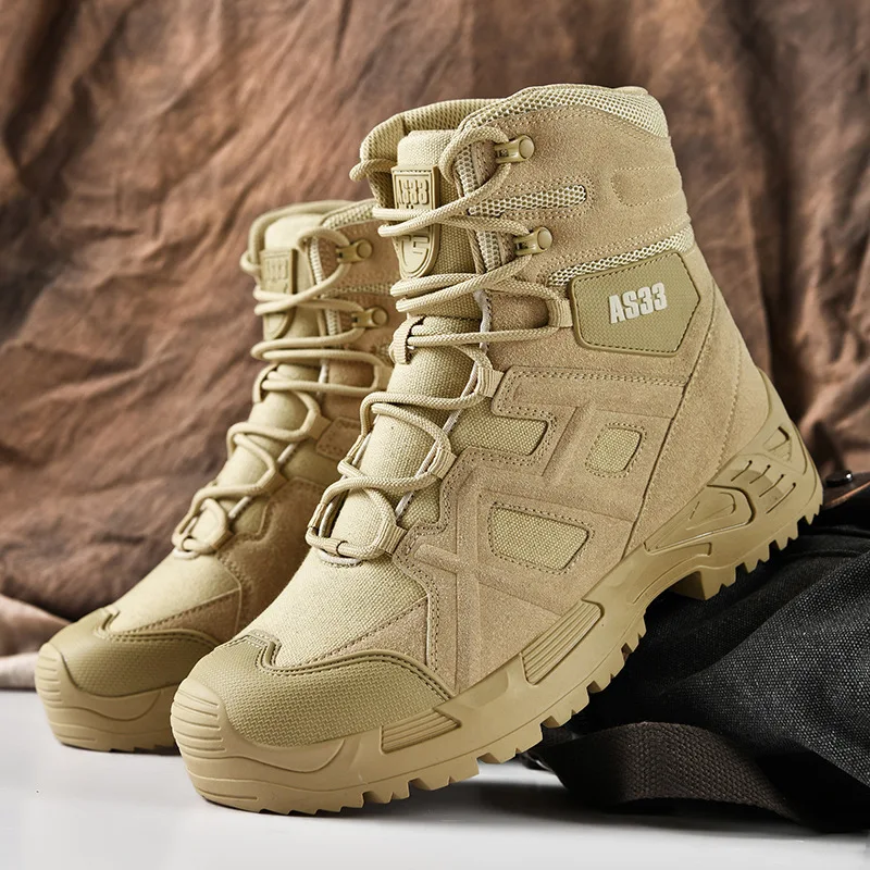 Camping Training Shoes Combat Desert Ankle Boots Army Tactical Boots Men Summer Outdoor Climbing Military Hiking Boots Male