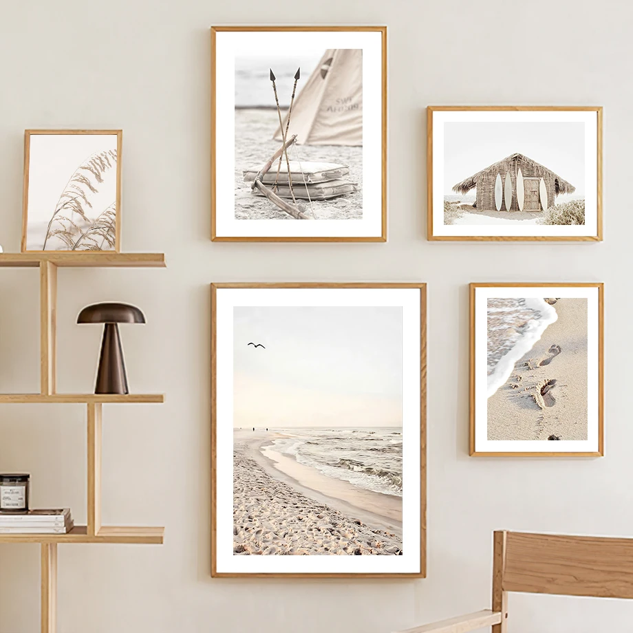 Beach Surfing Pier Reed Grass Hammock Quotes Wall Art Print Sea Landscape Canvas Painting Poster Home Decor Pictures Living Room