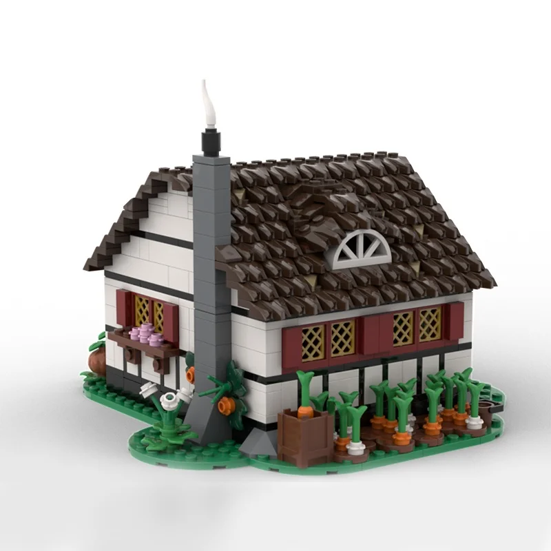861pcs MOC Castle Old Medieval Farmhouse Model Building Blocks Architecture Toys Christmas Gift Assemble Birthday Creative Art