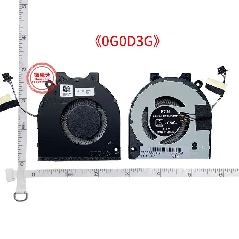 

New Laptop Cpu Cooling Fan For DELL Inspiron 5580 5585 5588 5581 5582 14-5480 5481 5482 5485 5488 0G0D3G