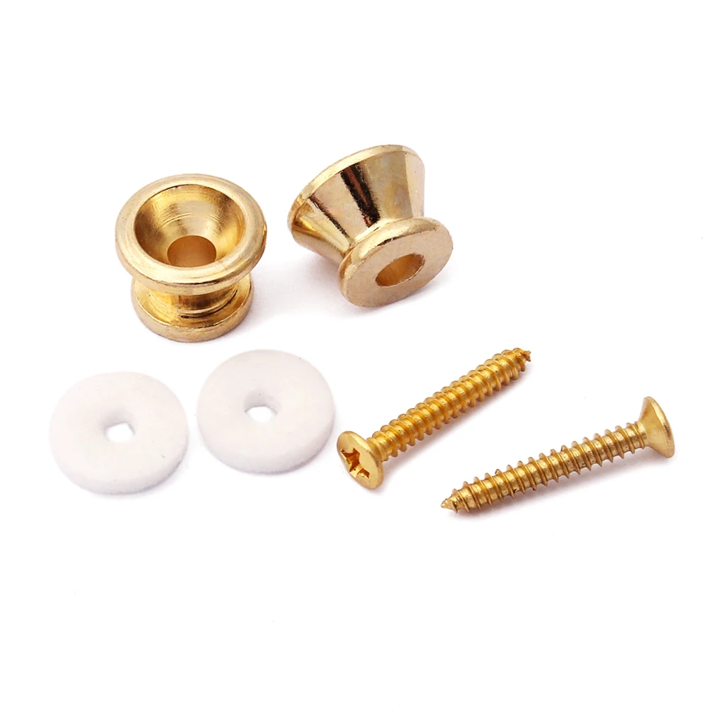 

Metal Guitar Security Strap Lock Safety Strap Buttons for Electric Acoustic Folk Guitar Replacement (Golden)