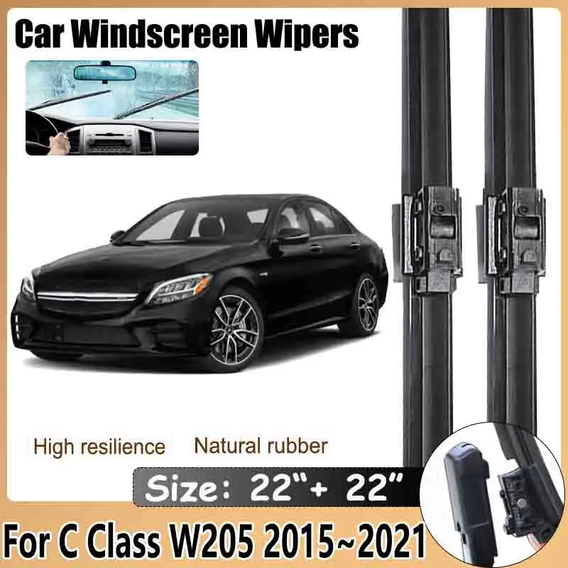 

For Mercedes Benz C Class W205 2015~2021 Front Wiper Blades Window Windshield Windscreen Cleaning Brushe Washers Car Accessories