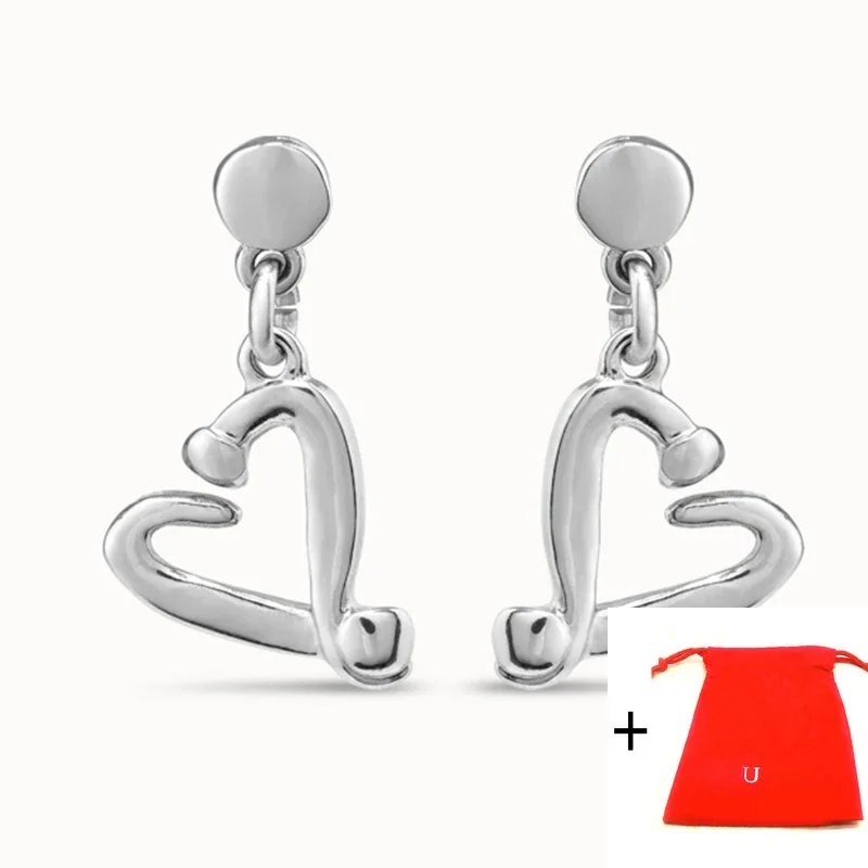 Luxury New product from Europe and America, high-quality heart-shaped exquisite earrings for women's romantic jewelry gift pack