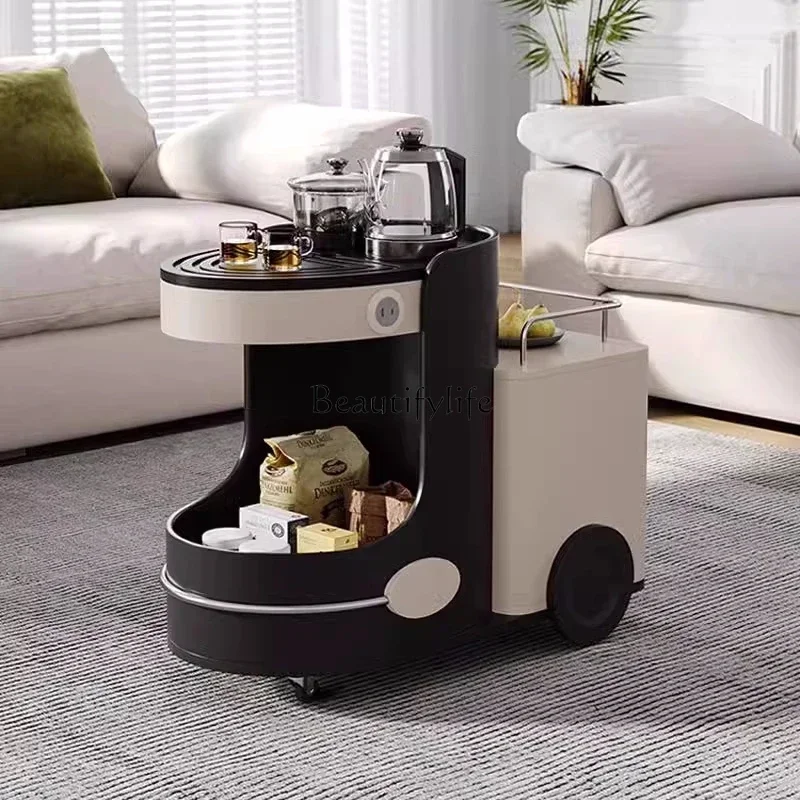

03.Cream wind movable tea cart household small apartment
