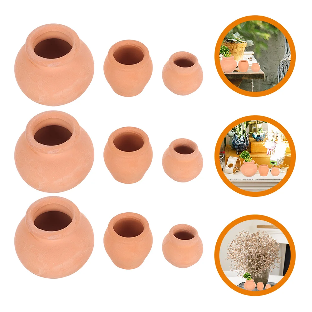 

9 Pcs Mini Succulent Planter Pots Nursery Flower Indoor Grow Toy House Ceramic Outdoor Gardening