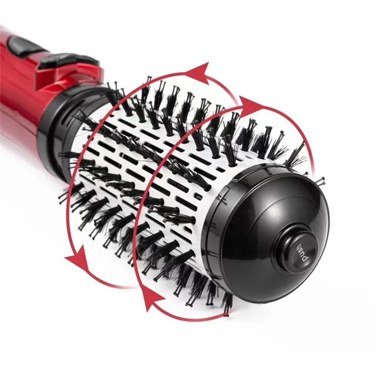 Left Right Auto Rotating Styling Brush 3 In 1 Hot Air Straightening Curling Electric Hair Roller Dryer With 2 Nozzles