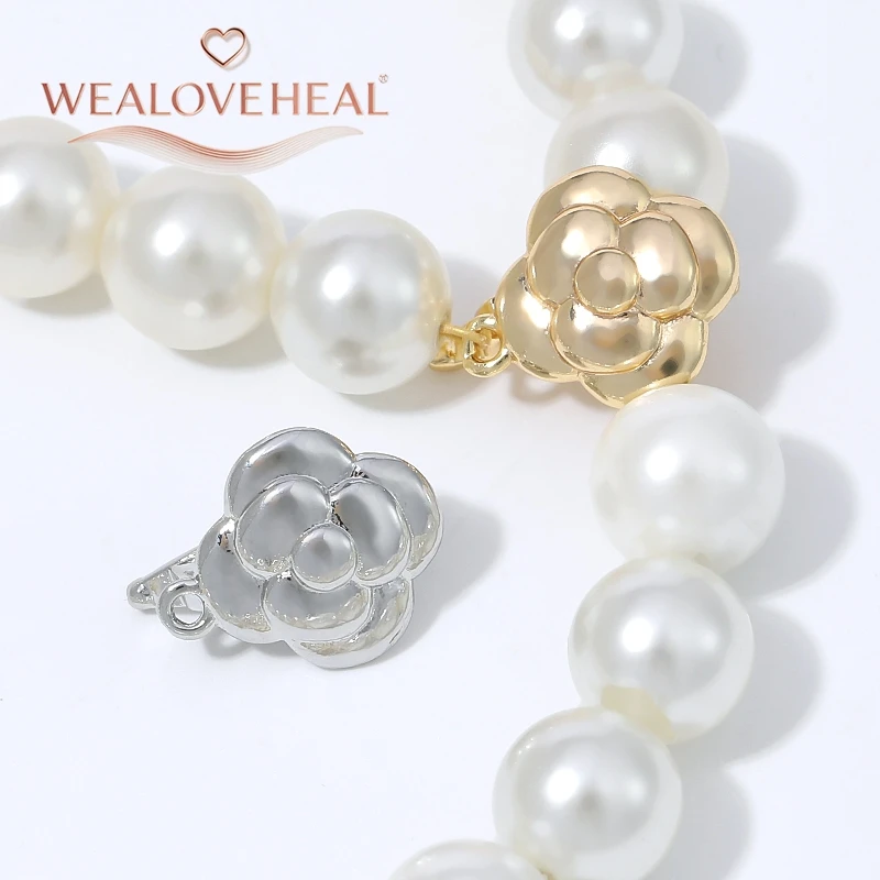 schmuckherstellung material, 1/2 Stück 18K vergoldeter Messing-Blumenperlen-Verschlussverbinder, Verschlussteile, Verschluss für Schmuck, DIY-Schmuckherstellungszubehör – Detail 15