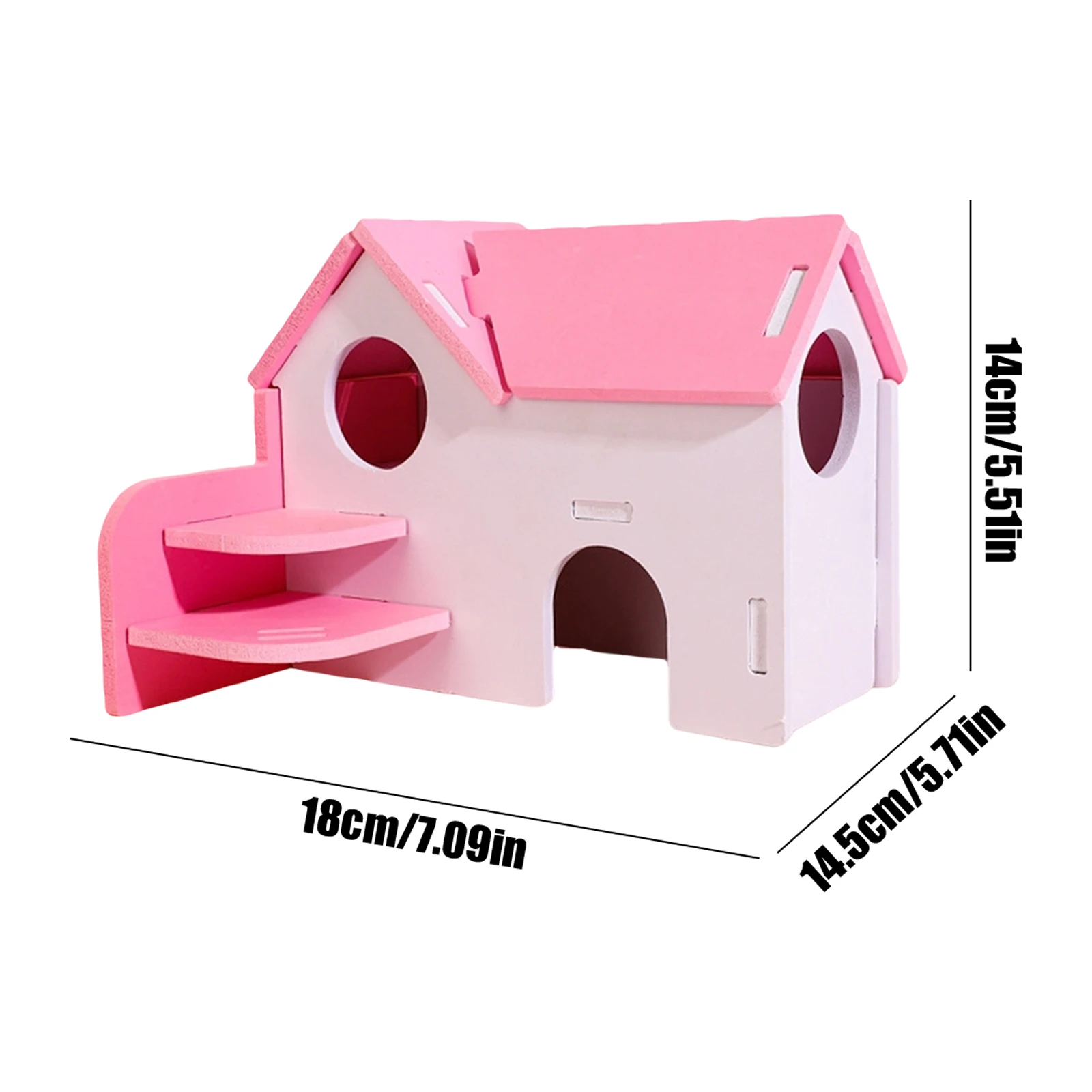 Hamster-Haus Spielzeug Kleintier-Versteck Hamster-Holzhaus 2 Ebenen Mit Leiter-Design Holzhütte Spielzeug – Detail 10