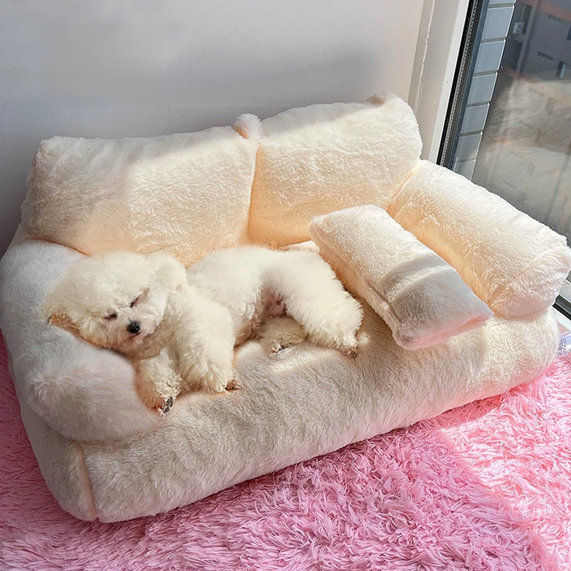 Detachable Large Dog Bed  Couch Pet Sofa Secure Comfortable All Season Universal Pet Supplies Dog Nest  Bed Mat