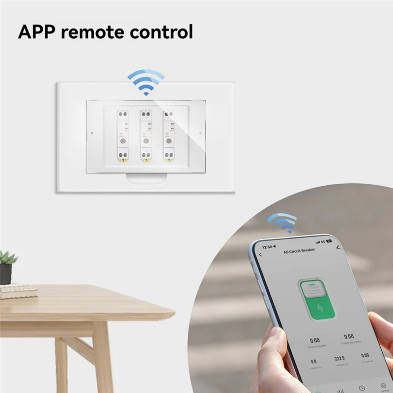 B29C-Tuya Wifi disyuntor inteligente 40A Monitor de electricidad V0 ignífugo Control de aplicación Compatible conalexa
