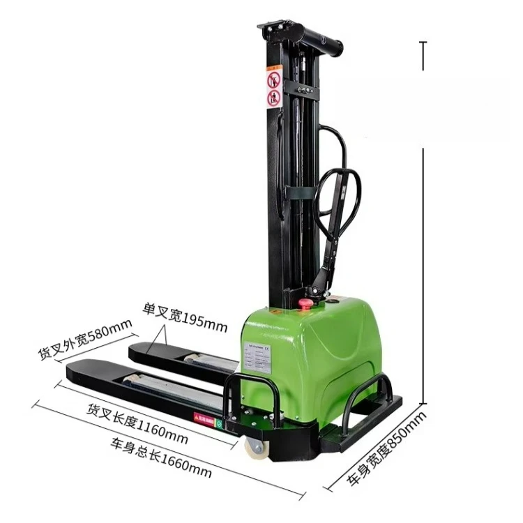 

Truck-mounted forklift Electric loader 1 ton hydraulic lift Portable handling stacker Self-climbing truck