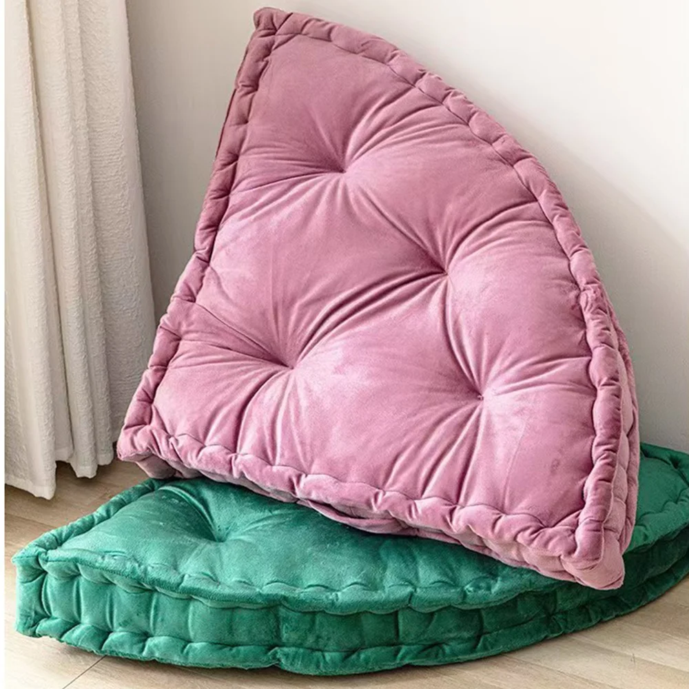 Right Angled Fan-Shaped Cushion Corner Floor Cushion Meditation Floor Pillows Cushion Yoga Cushions Thick Large Seating for Kids