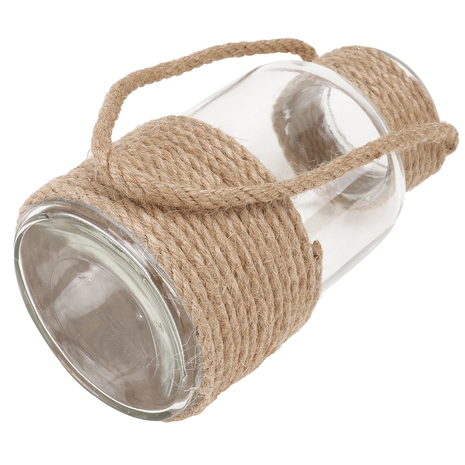 

Country Style Hydroponic Glass Vase Hemp Rope Decor Transparent Fresh Design Home Office Restaurant Adornment Glass Vase