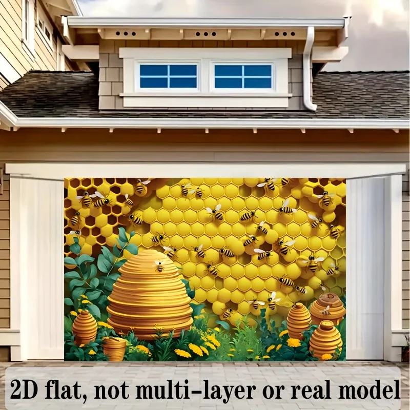Decorative Bee Honeycomb Wall Tapestry Art Print Yellow Beehive Jungle Background Polyester Home Decor Wall Hanging Poster for