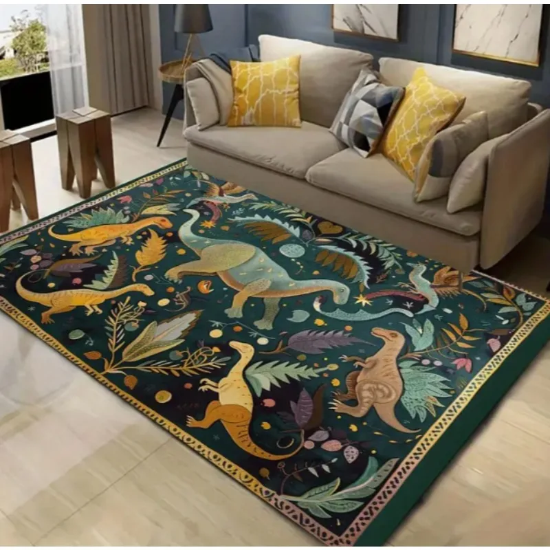 

Cute Dinosaur Pattern Carpet Perfect for Living Room Bedroom Game Room Children's Room Home Decoration Cartoon Dinosaur Design