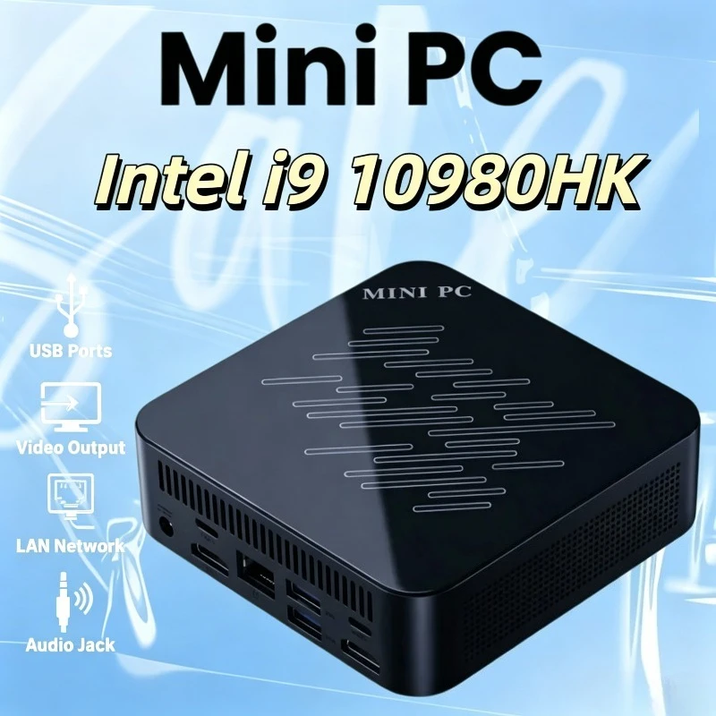 New Mini PC Intel Core i9 10980HK High Performance Computer Gaming PC 16GB RAM 1TB/2TB WiFi 6 BT5.2 UHD Gamer Desktop PC