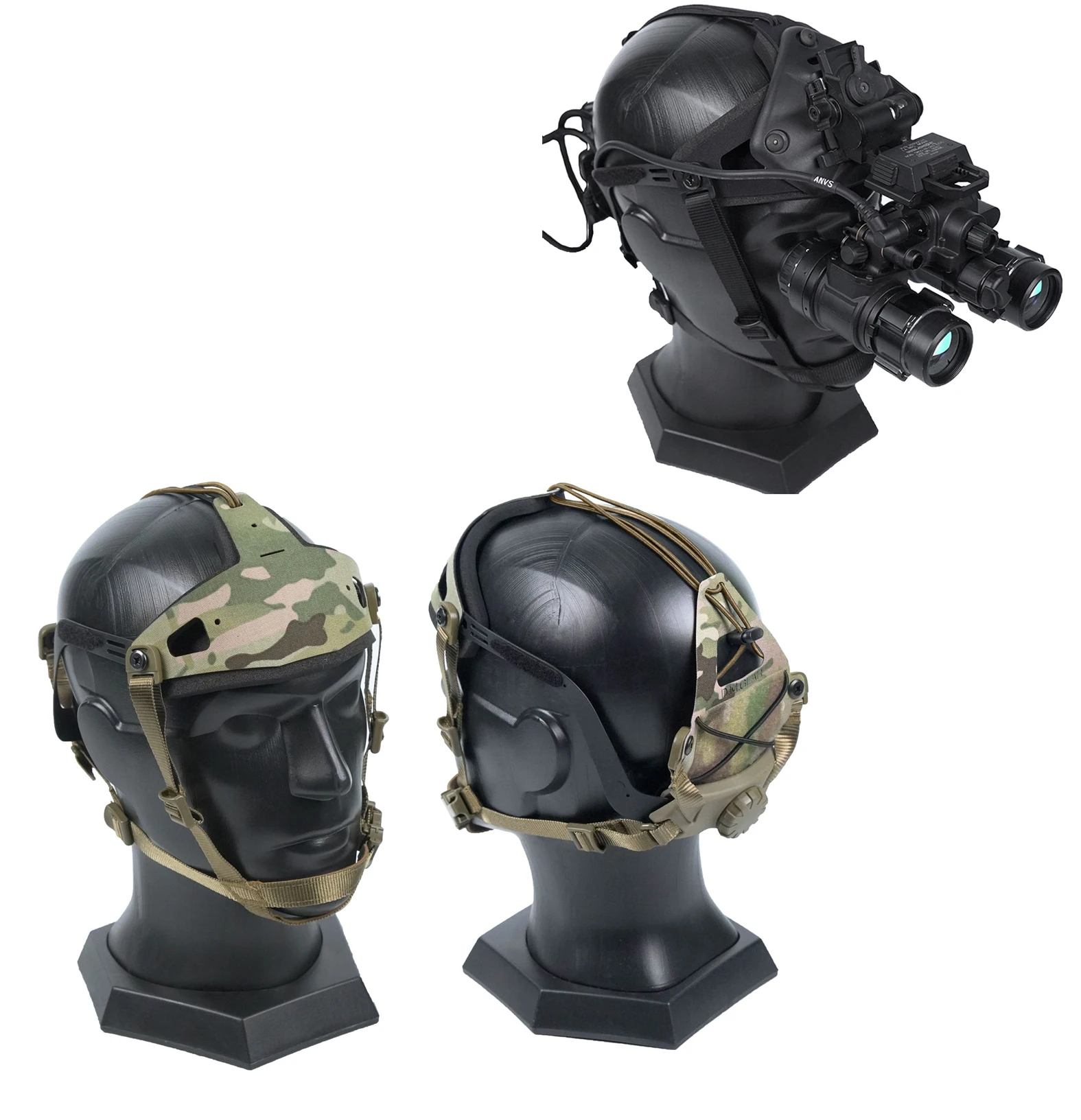 

Steel Night Vision Goggle Frame Hunting Tactical Equipment Action Camera Head Mount Telescope Stand With Battery Pack