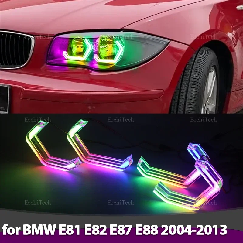 For BMW 1 series E81 E82 E87 E88 2004-2013 Dynamic Car-styling multi-colored App control LED Rings M4 Style turn signal Light