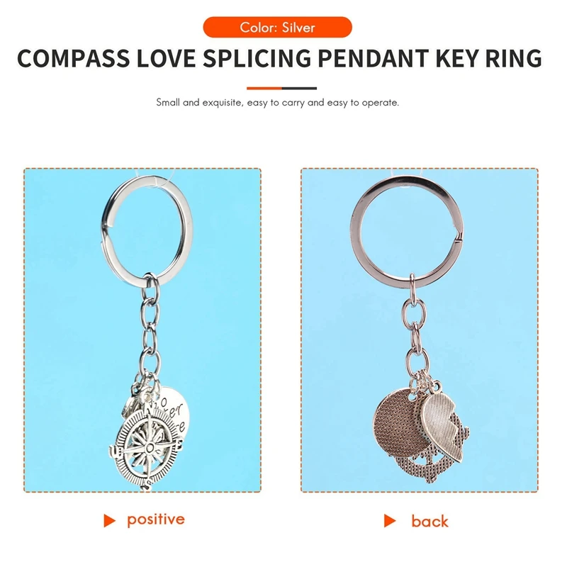 Hot-BBF Melhores Amigos Chaveiros para Mulheres, Amizade, Amor Presente, Chaveiros, 2Pcs