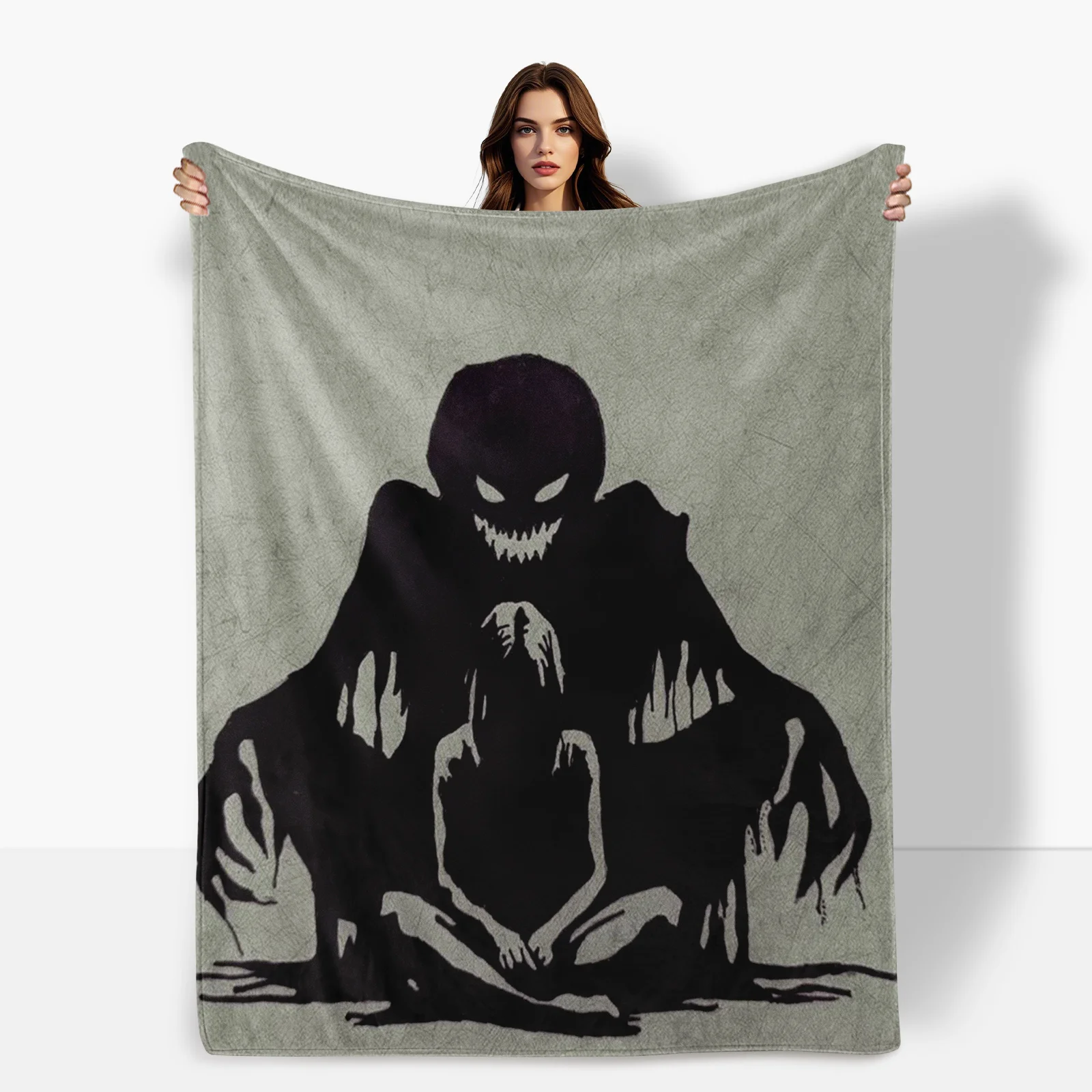 

Black And White Guardian Art Blanket Symbolizing Struggle And Protection For A Thoughtful Home Aesthetic